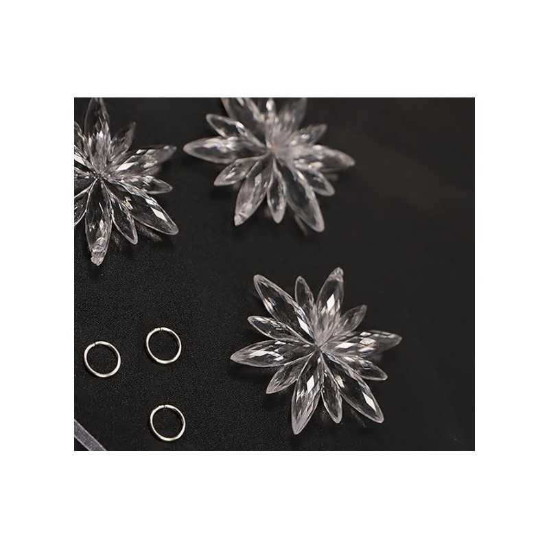 Zestaw zawieszek transparentne śnieżynki 12szt. w opakowaniu BSN70 - obrazek 5