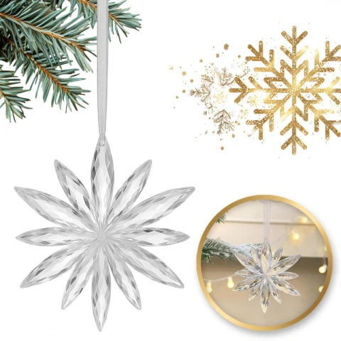 Zestaw zawieszek transparentne śnieżynki 12szt. w opakowaniu BSN70