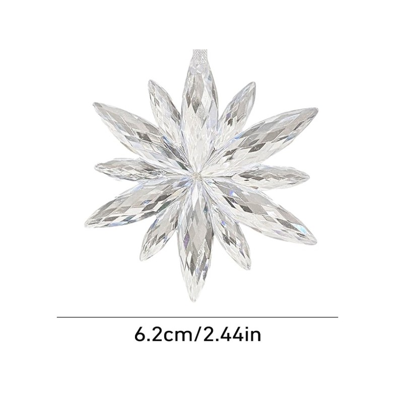 Zestaw zawieszek transparentne śnieżynki 12szt. w opakowaniu BSN70 - obrazek 6