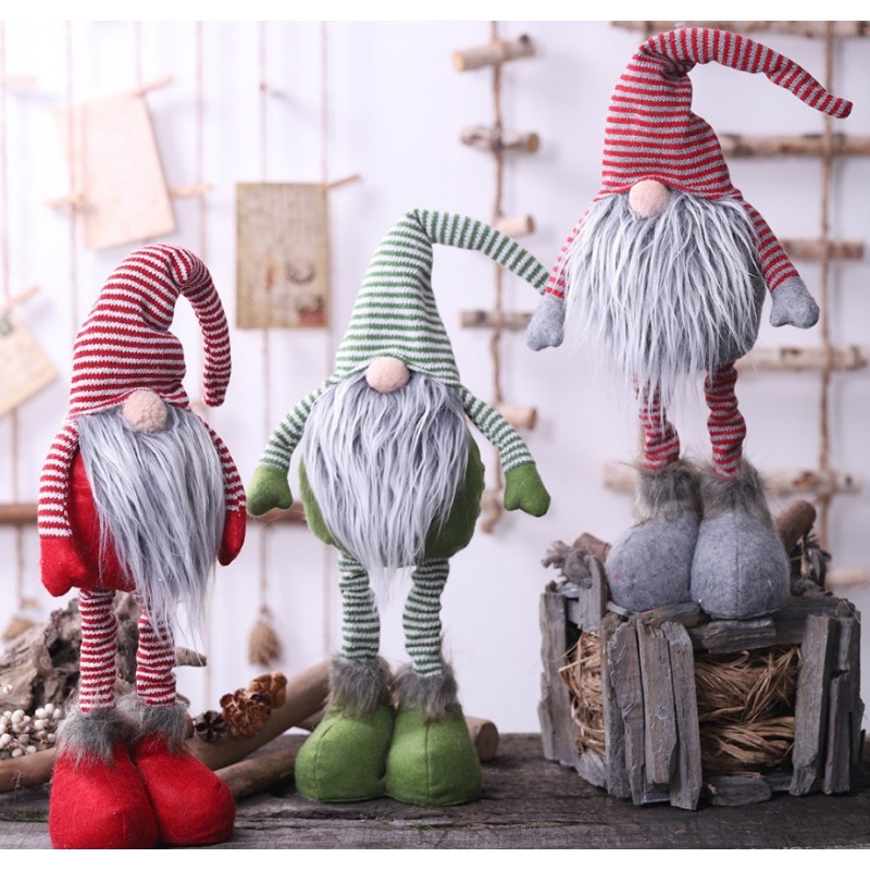 KRASNAL ŚWIĄTECZNY BOŻE NARODZENIE WYCIĄGANE NOGI 51 cm Z PLUSZU KSN06CZE - obrazek 3