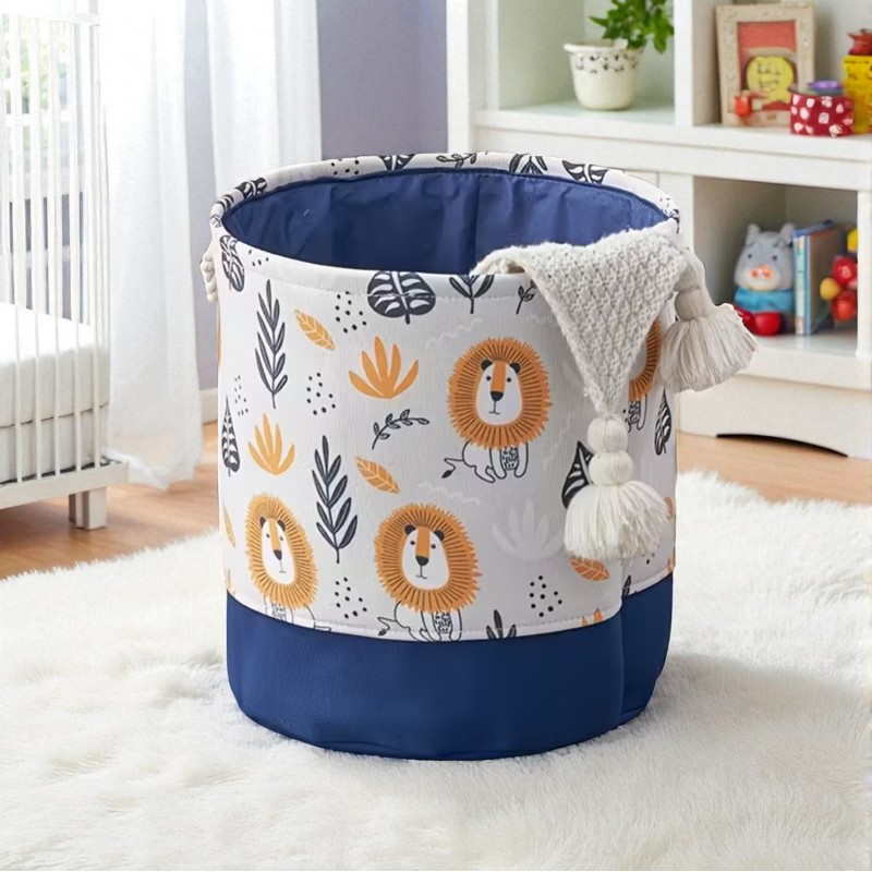 Pojemnik na zabawki kosz, worek na pranie, organizer lwy 40x35cm OR115 - obrazek 3