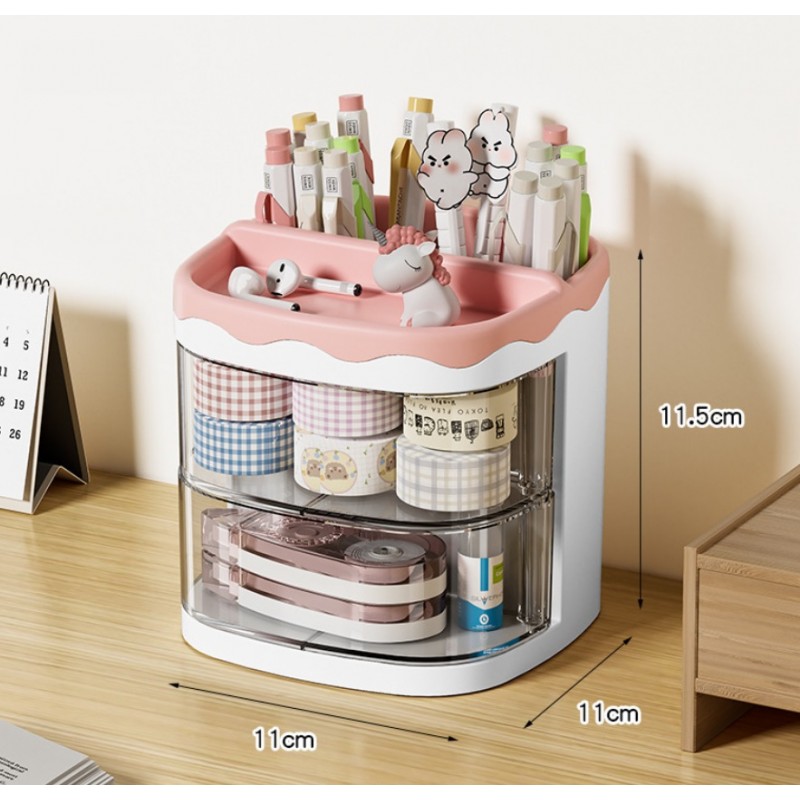 Szkatułka organizer niebieski z szufladkami CB30N - obrazek 2