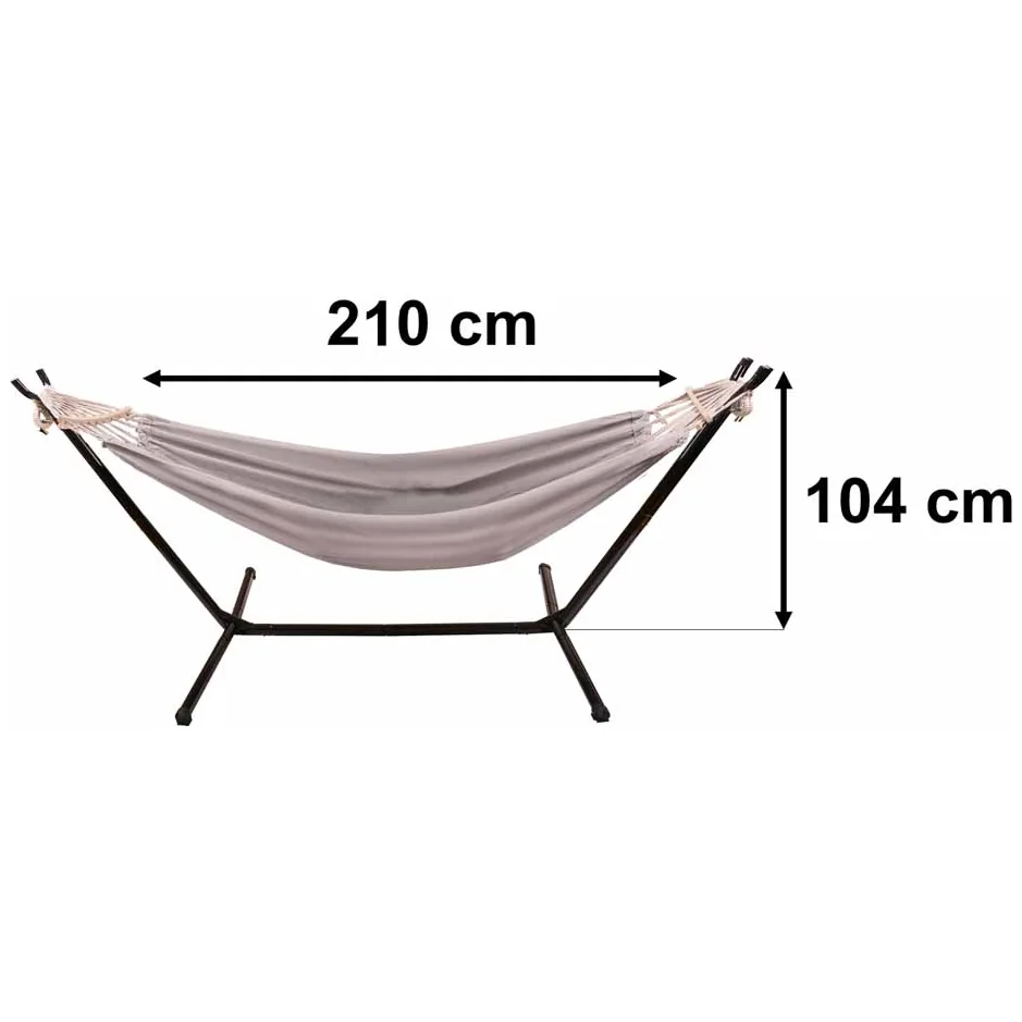 Hamak ogrodowy ze stelażem huśtawka duża mocna pokrowiec 247cm 100kg - obrazek 7