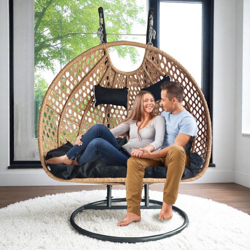 Fotel wiszący, huśtawka kokon z poduszkami DWUOSOBOWY KR34 - obrazek 5