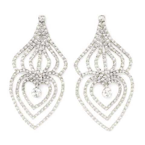 Kolczyki wiszące kryształki srebrne K979S