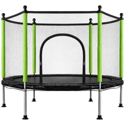 Trampolina do domu ogrodu dla dzieci siatka piłki 140cm 55inch zielona