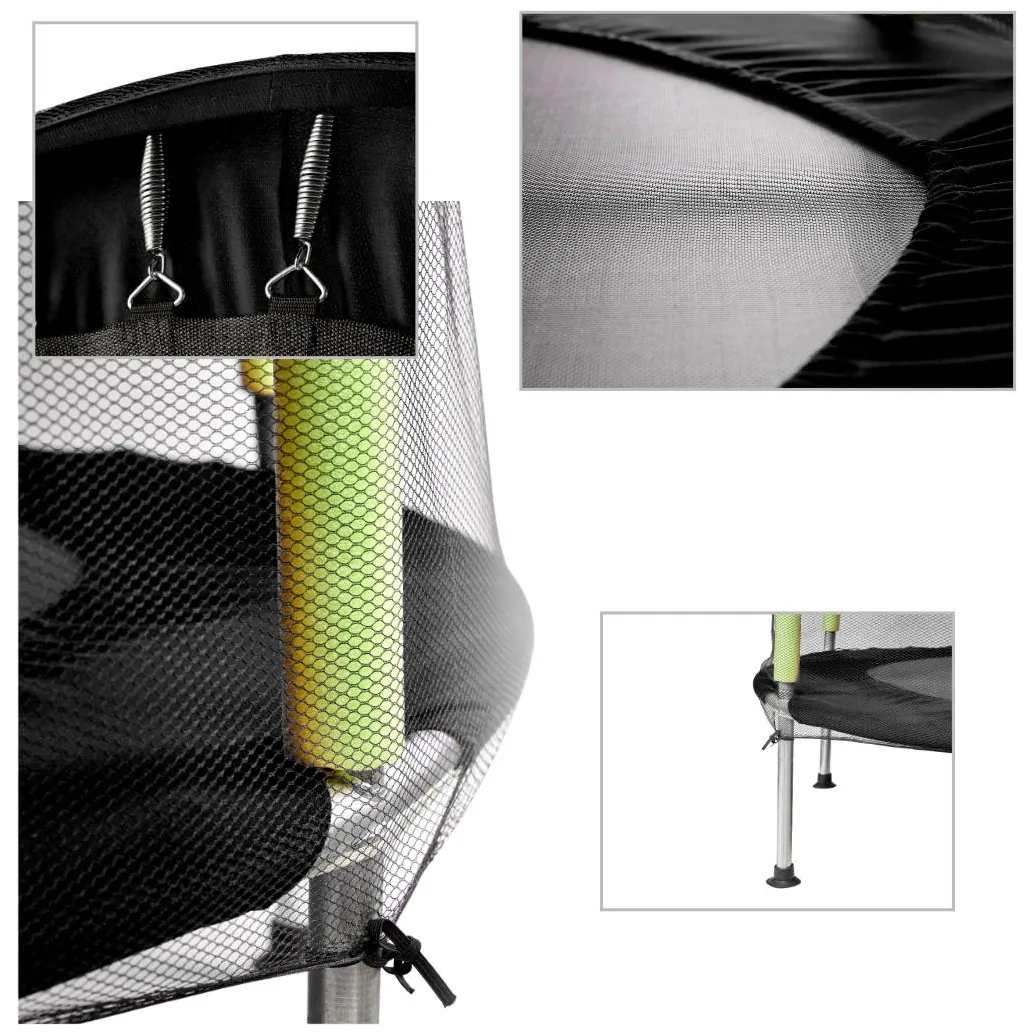 Trampolina ogrodowa dla dzieci z siatką 140 cm zestaw z piłkami zielona - obrazek 6