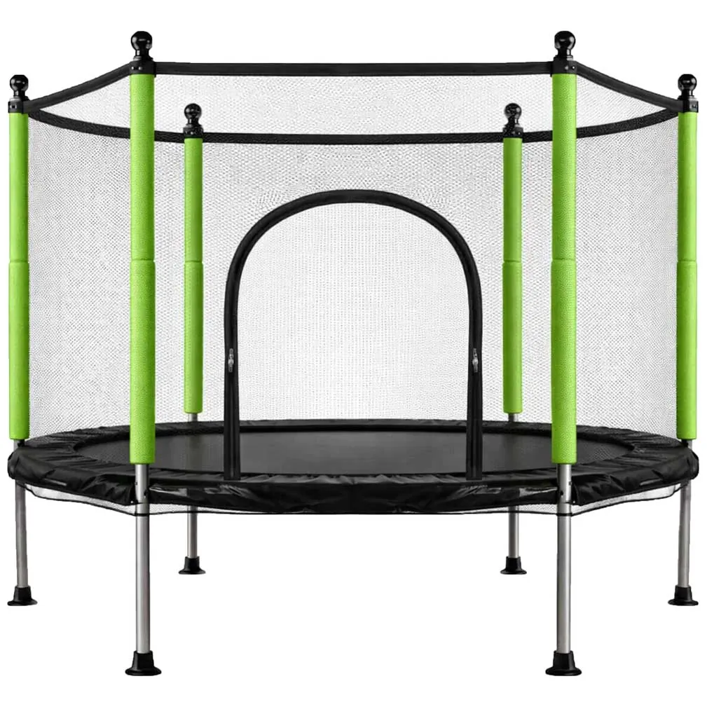 Trampolina do domu ogrodu dla dzieci siatka piłki 140cm 55inch zielona