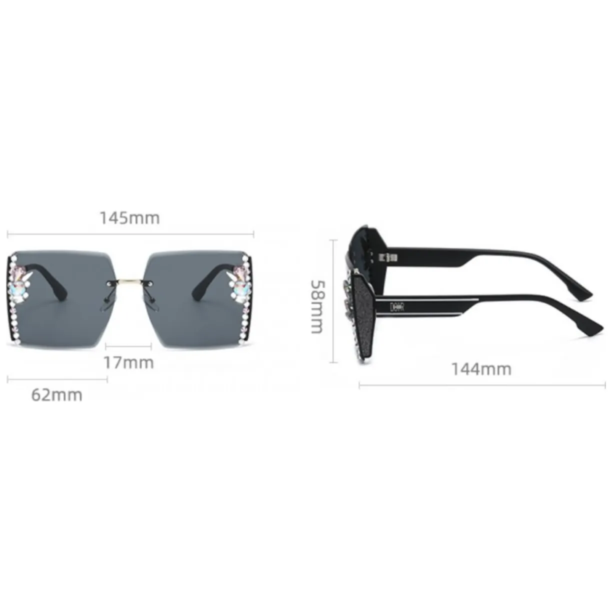 Okulary przeciwsłoneczne z kryształkami GRADIENT OK304WZ2 - obrazek 3
