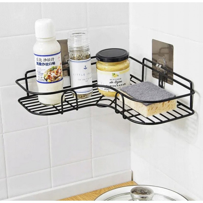 NAROŻNA PÓŁKA ŁAZIENKOWA, ORGANIZER NA AKCESORIA ŁAZIENKOWE, KUCHENNE - UCH14 - obrazek 4