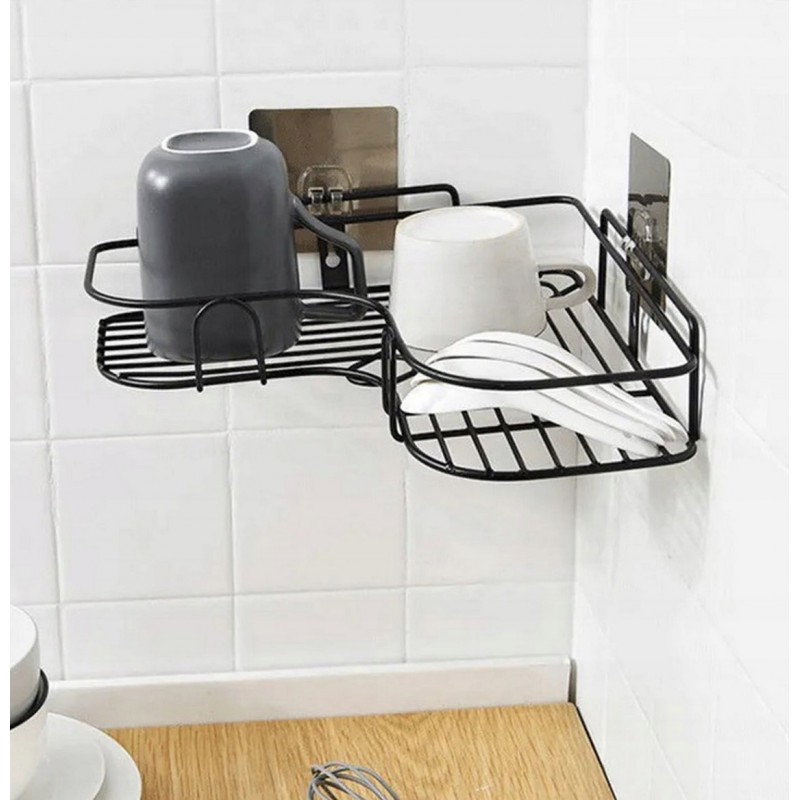 NAROŻNA PÓŁKA ŁAZIENKOWA, ORGANIZER NA AKCESORIA ŁAZIENKOWE, KUCHENNE - UCH14 - obrazek 5