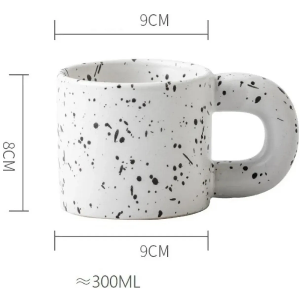Ceramiczny, nakrapiany kubek z uchem 300 ml Matowy CUP19 - obrazek 5
