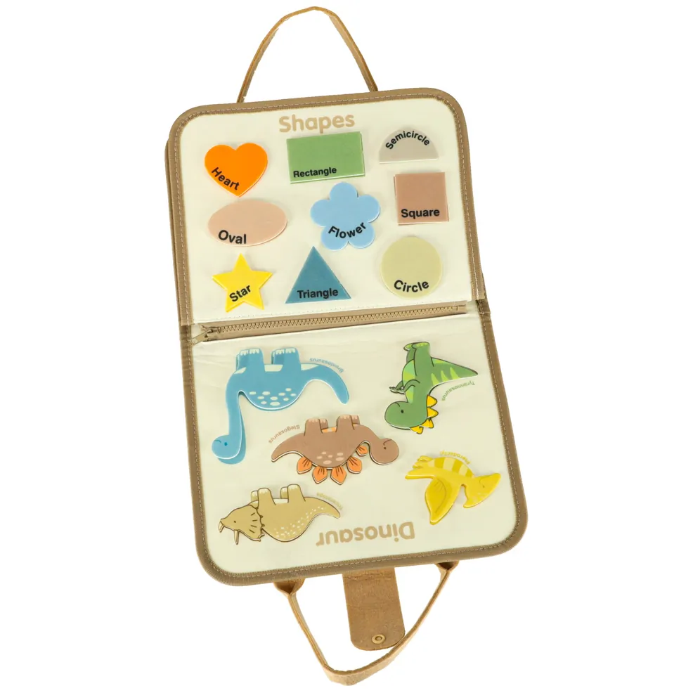 Teczka sensoryczna Montessori dla dzieci - tablica manipulacyjna dinozaury - obrazek 8
