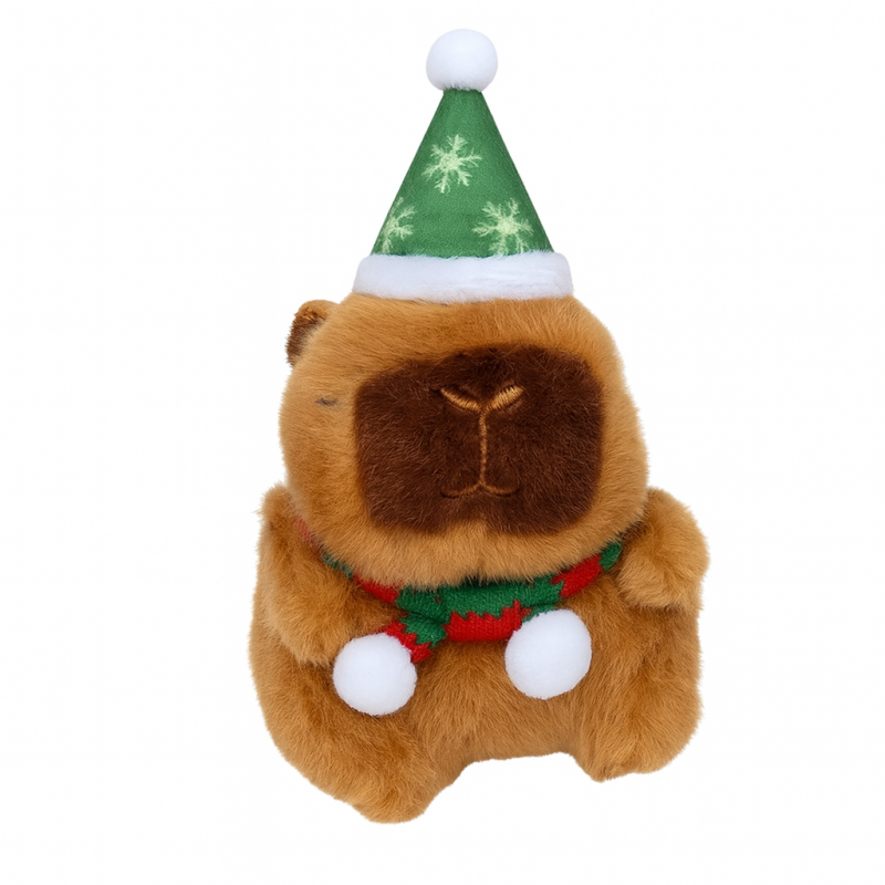 Brelok do kluczy pluszowa, Kapibara Bożonarodzeniowa 1szt. LOSOWY KOLOR BRL394 - obrazek 2