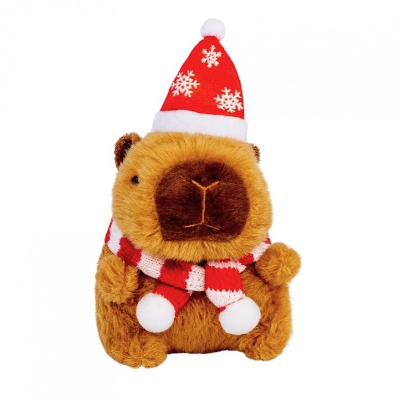 Brelok do kluczy pluszowa, Kapibara Bożonarodzeniowa 1szt. LOSOWY KOLOR BRL394 - obrazek 3