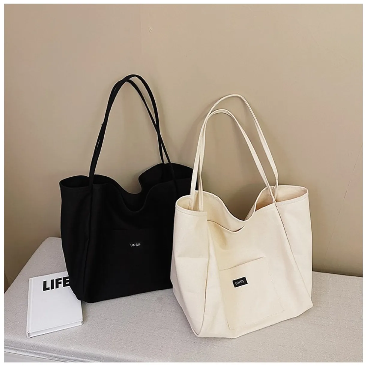 Torba materiałowa minimalistyczna duża TP15K - obrazek 8