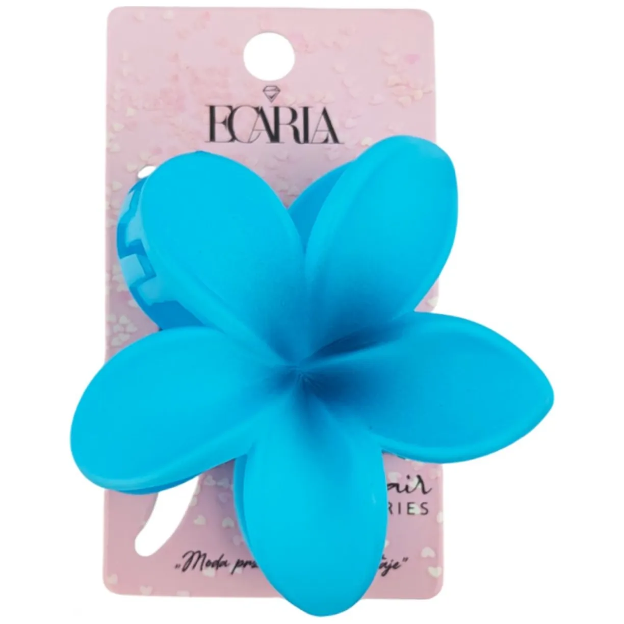 Spinka do włosów klamra XL kwiat OMBRE matowy niebieski 7,5 x 8cm SP401 - obrazek 2