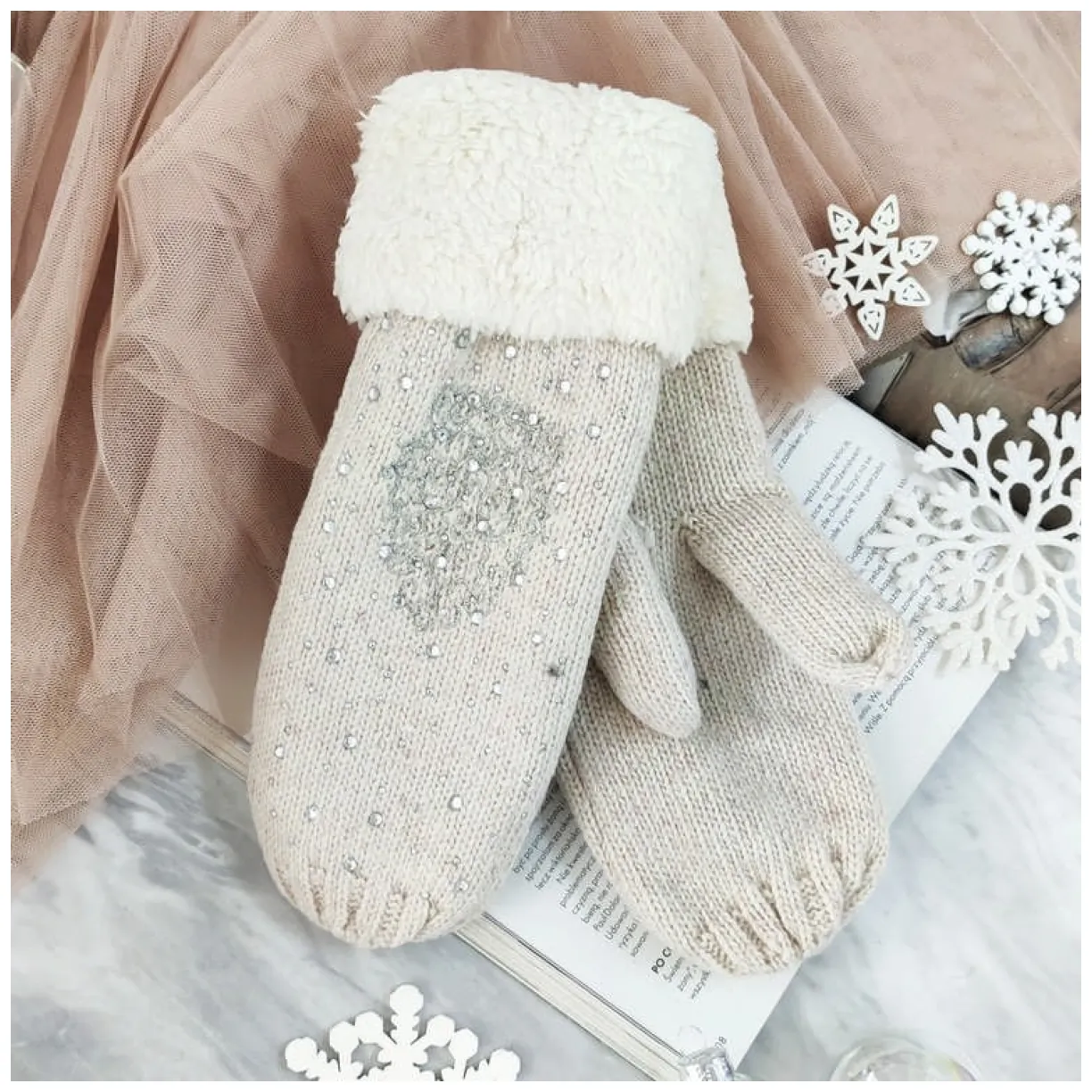 RĘKAWICZKI FROZEN BEŻOWE REK45BE