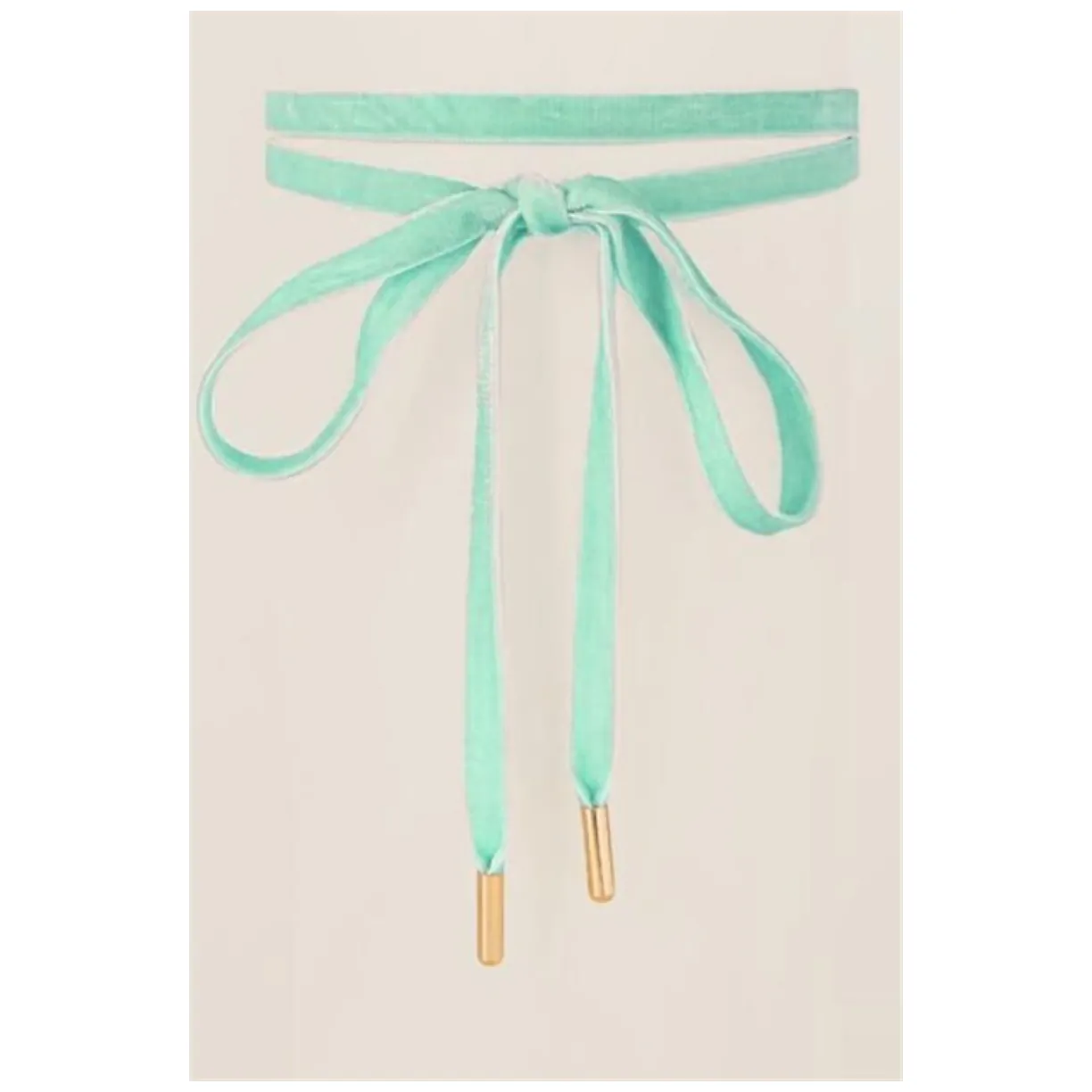 NASZYJNIK CHOKER VELVET - MIĘTOWY N484M - obrazek 2