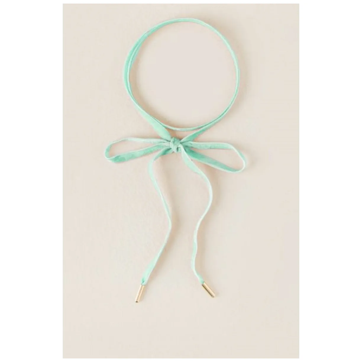 NASZYJNIK CHOKER VELVET - MIĘTOWY N484M - obrazek 3