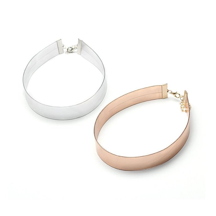 NASZYJNIK CHOKER METALICZNY - RÓŻOWE ZŁOTO - N468RZ - obrazek 2