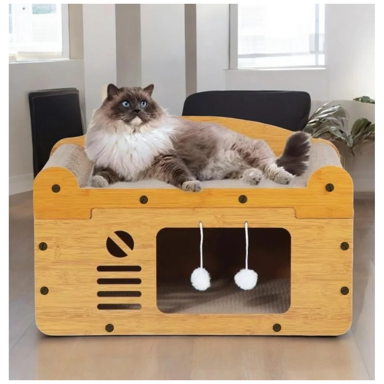 DOMEK DLA KOTA - budka, legowisko, drapak - 56 cm - obrazek 2