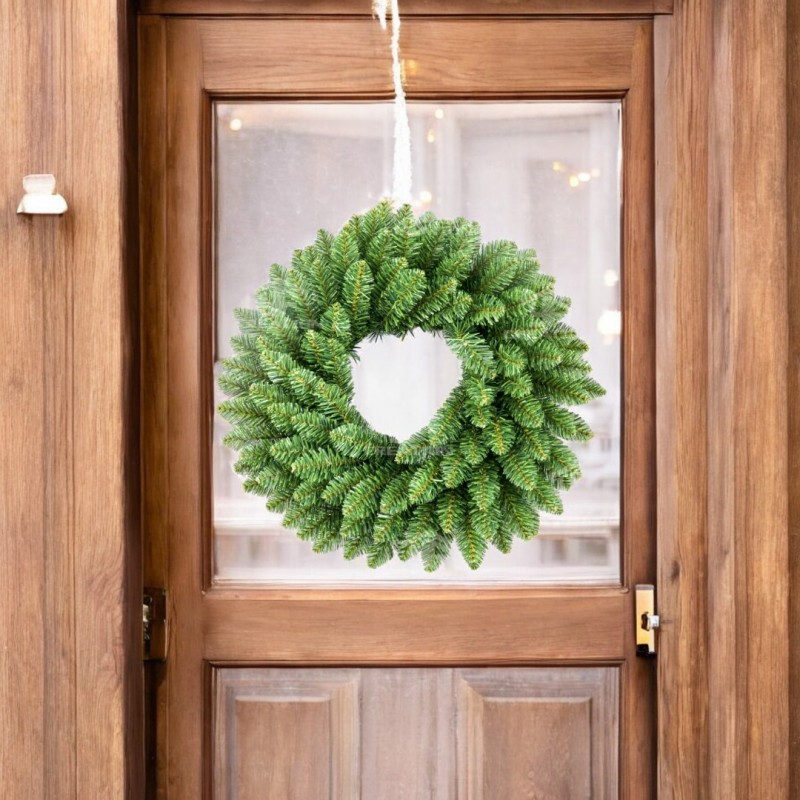 Girlanda wieniec ozdoba na drzwi stroik 50cm 160 gałązek choinka jak żywa WSN20 - obrazek 2