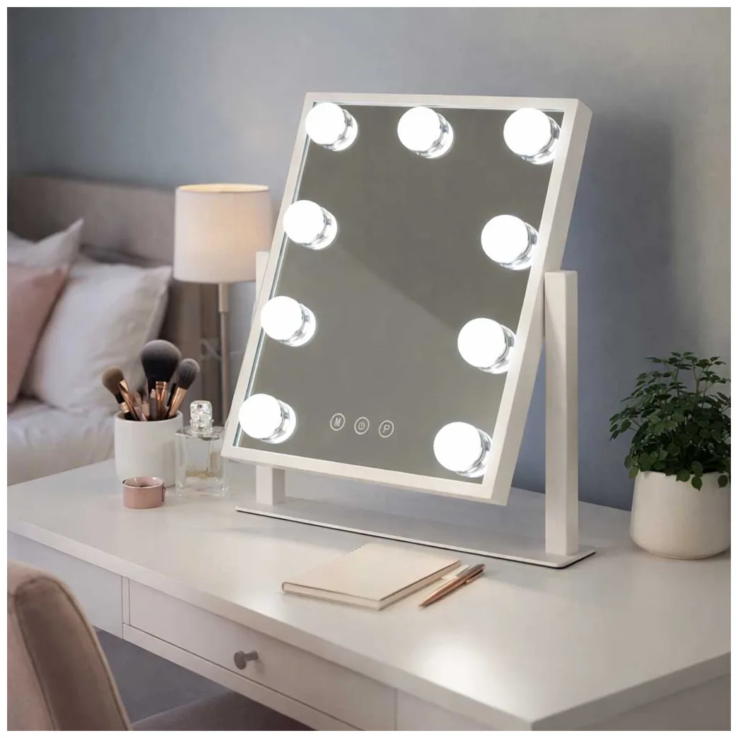 Lusterko do makijażu 9 LED z żarówkami USB 25x30cm - obrazek 9