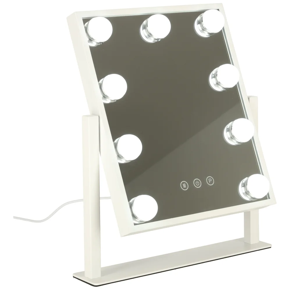 Lusterko do makijażu 9 LED z żarówkami USB 25x30cm