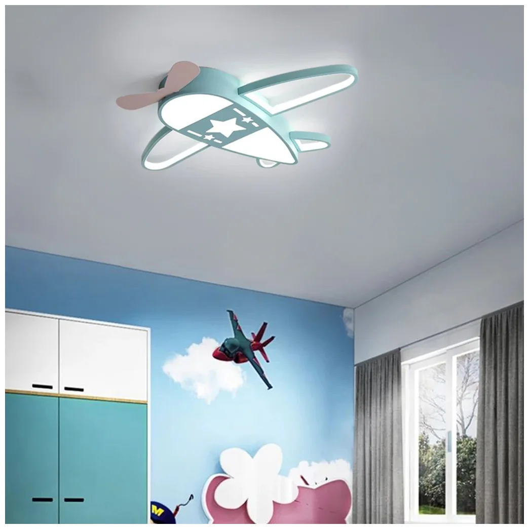 Lampa LED sufitowa plafon do pokoju dziecięcego ściemniana + pilot samolot - obrazek 12