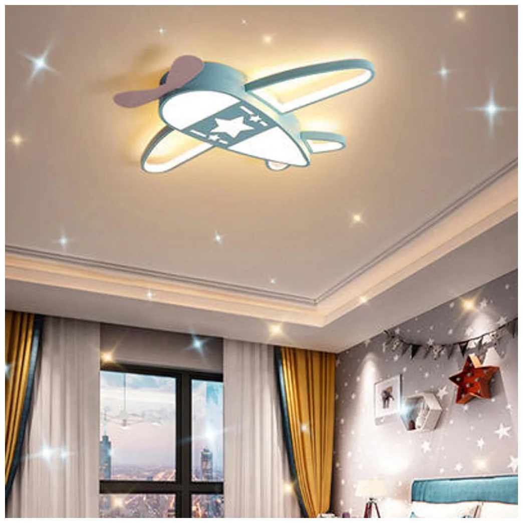 Lampa LED sufitowa plafon do pokoju dziecięcego ściemniana + pilot samolot - obrazek 13