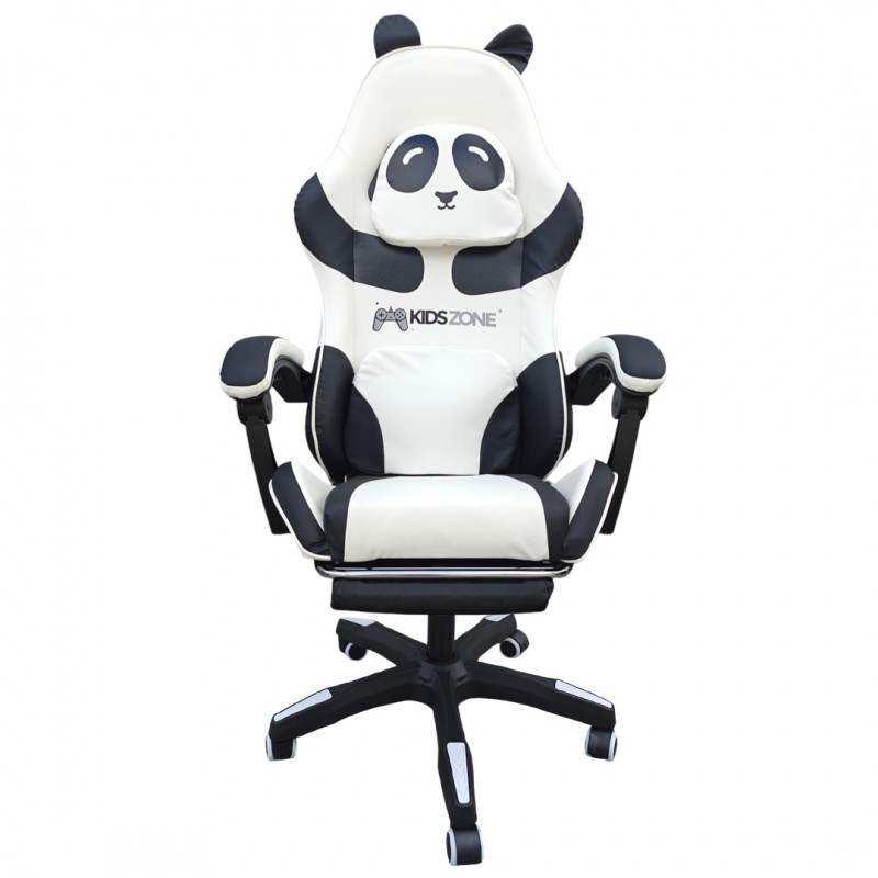Fotel gamingowy obrotowy PANDA z podnóżkiem i z masażerem KIDS ZONE KO34 - obrazek 6
