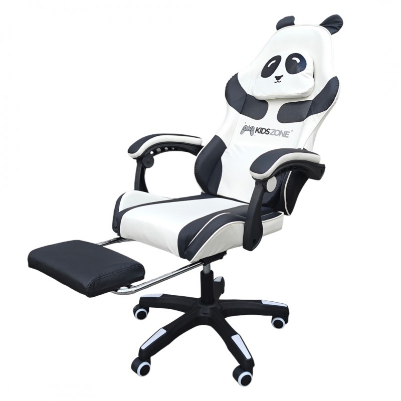 Fotel gamingowy obrotowy PANDA z podnóżkiem i z masażerem KIDS ZONE KO34 - obrazek 10