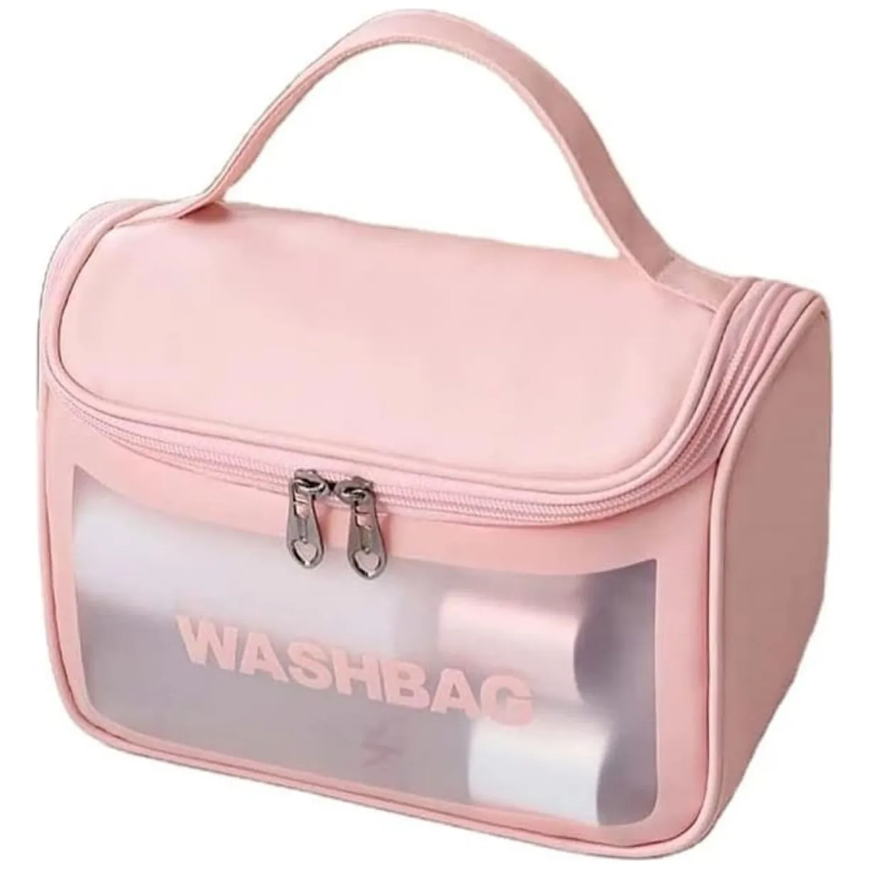 Biała kosmetyczka rozkładana z haczykiem - organizer podróżny 22x12x18 cm - obrazek 8