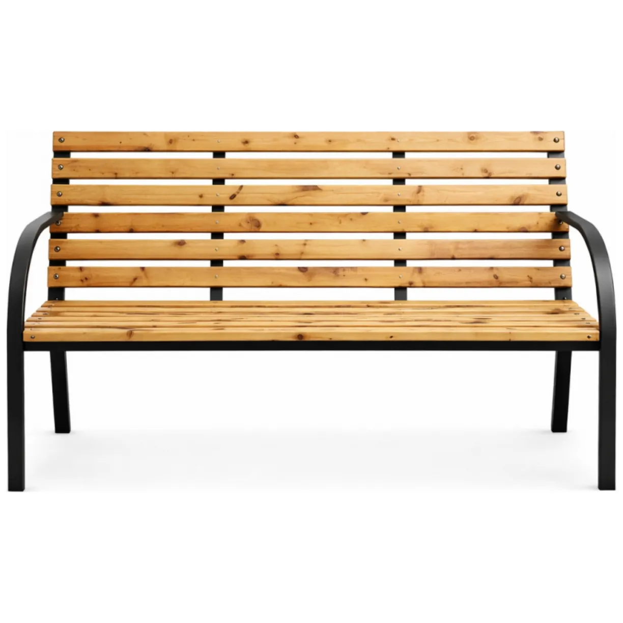 Ławka ogrodowa z oparciem, parkowa, metalowa drewniana 122x60x80CM LAW02 - obrazek 2
