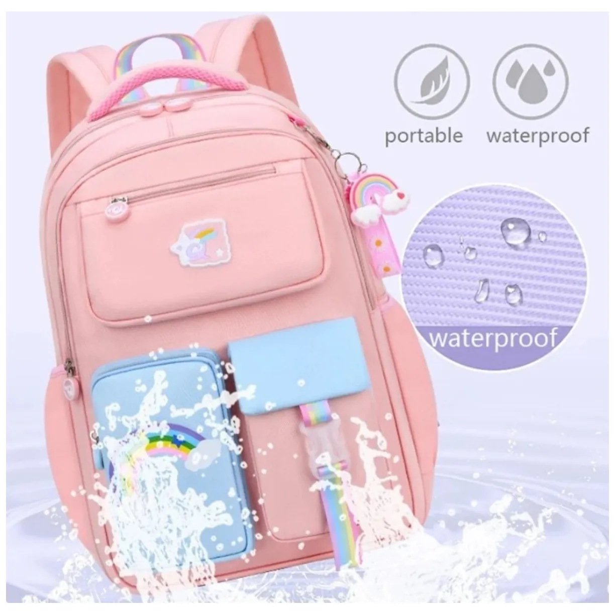 Plecak RAINBOW sweet szkolny uniwersalny kieszonki, odblaski PL160R - obrazek 6