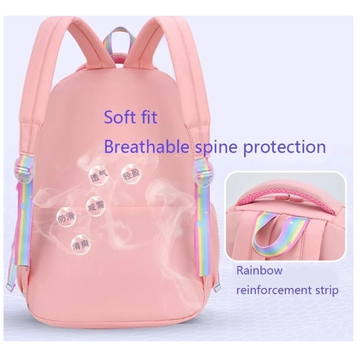 Plecak RAINBOW sweet szkolny uniwersalny kieszonki, odblaski PL160R - obrazek 7