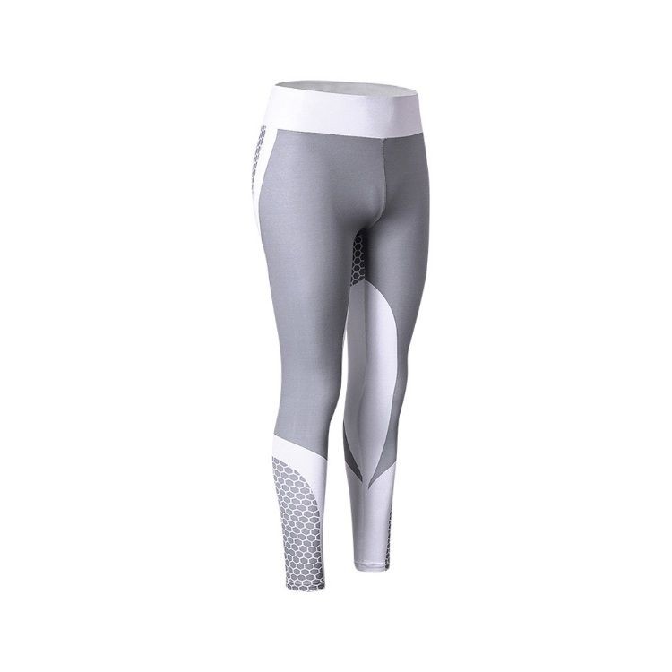 Sportowe Legginsy Fitness Trening Szare S LEG21S - obrazek 4