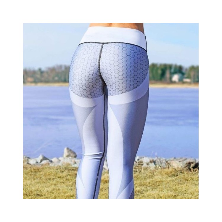 Sportowe Legginsy Fitness Trening Szare L LEG21L - obrazek 3
