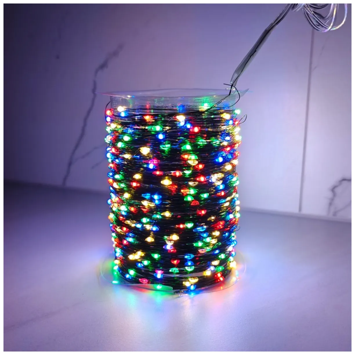 Zewnętrzne/ wewnętrzne lampki choinkowe drucik 1000LED 100m, multikolor - obrazek 5
