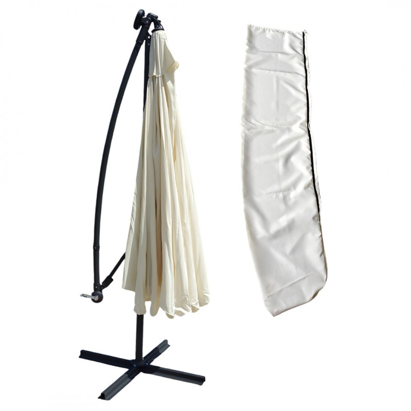 Parasol ogrodowy z oświetleniem SOLAR LED, wysięgnik i falbanka, kremowy 3,5 m. OGP11K - obrazek 4