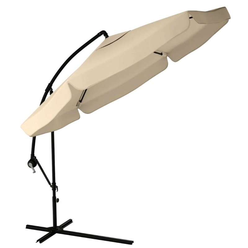 Parasol ogrodowy z oświetleniem SOLAR LED, wysięgnik i falbanka, kremowy 3,5 m. OGP11K - obrazek 9