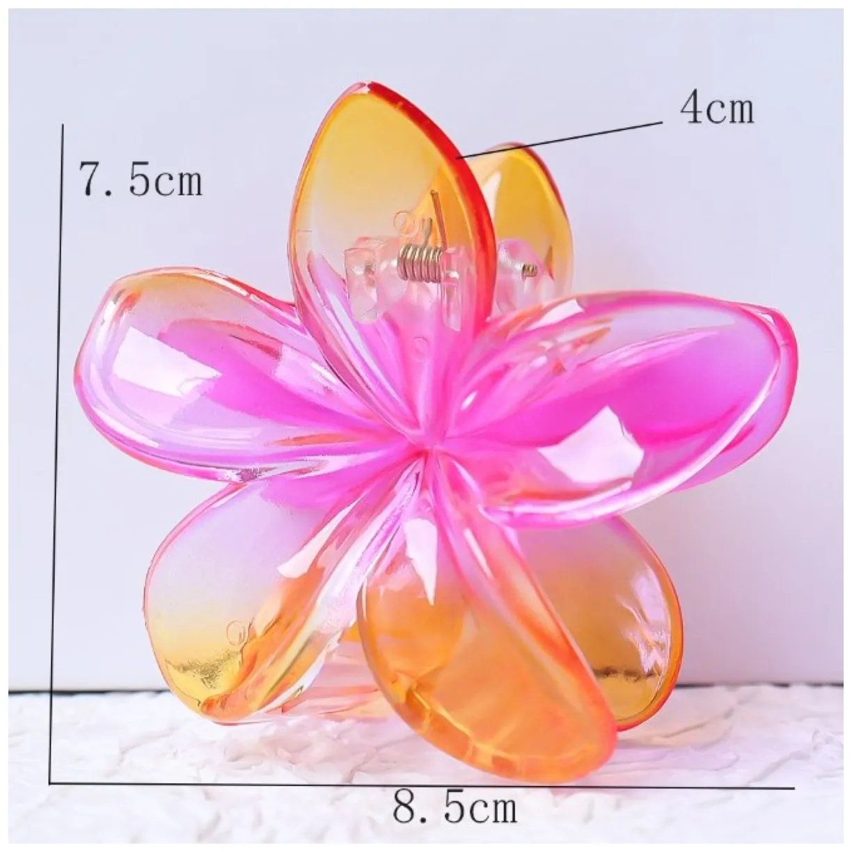 Spinka do włosów klamra XL kwiat OMBRE lato 7,5 x 8cm SP322 - obrazek 6