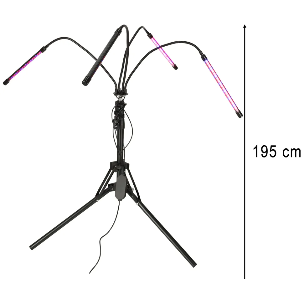 Lampa grow LED na statywie z regulacją wysokości, timerem i pilotem 15W - obrazek 8