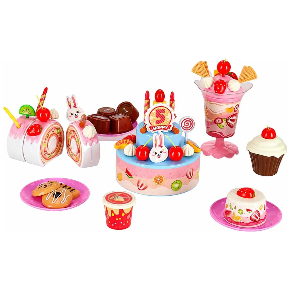 Tort urodzinowy dla dzieci do krojenia na rzepy, świeci i gra, 117 el. niebieski - obrazek 11