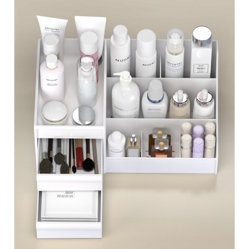 Organizer na kosmetyki biały 25,5x15,5x11,5 cm CB15B - obrazek 4