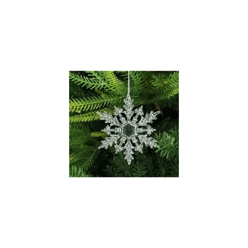 Zestaw zawieszek płatki śniegu transparentne śnieżynki 12szt. w opakowaniu BSN69 - obrazek 3