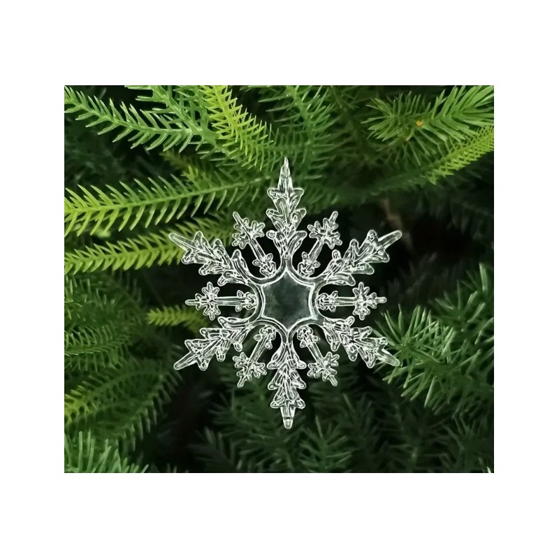 Zestaw zawieszek płatki śniegu transparentne śnieżynki 12szt. w opakowaniu BSN69 - obrazek 6