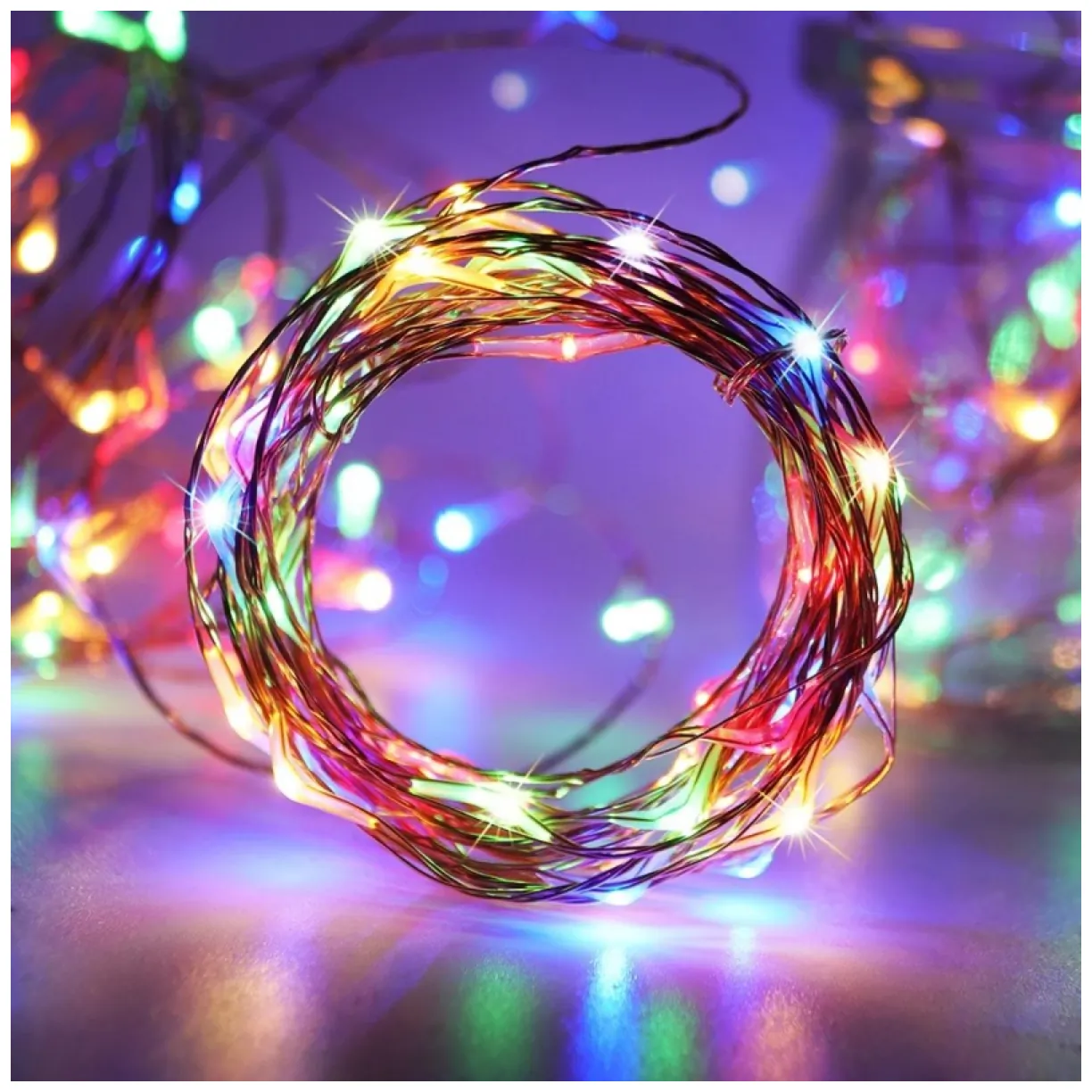 Światełka lampki na żyłce wewnętrzne 20 LED Multikolor - obrazek 4