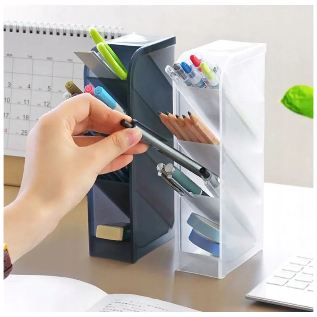 Wielofunkcyjny plastikowy organizer na biurko 7,4x20,3x9cm - obrazek 2